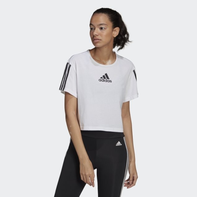 Adidas Aeroready Made For Training Crop Sport Camiseta Blanca