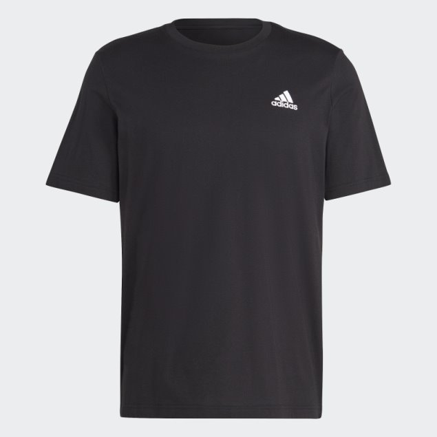 Camiseta Adidas Essentials Single Jersey Con Logo Pequeño Bordado Negro