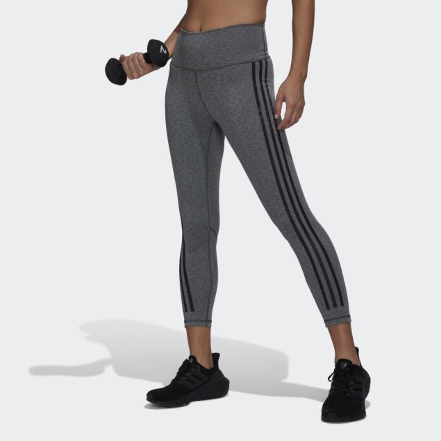 Leggings Optime Trainicons 7/8 Adidas Gris Oscuro Jaspeado
