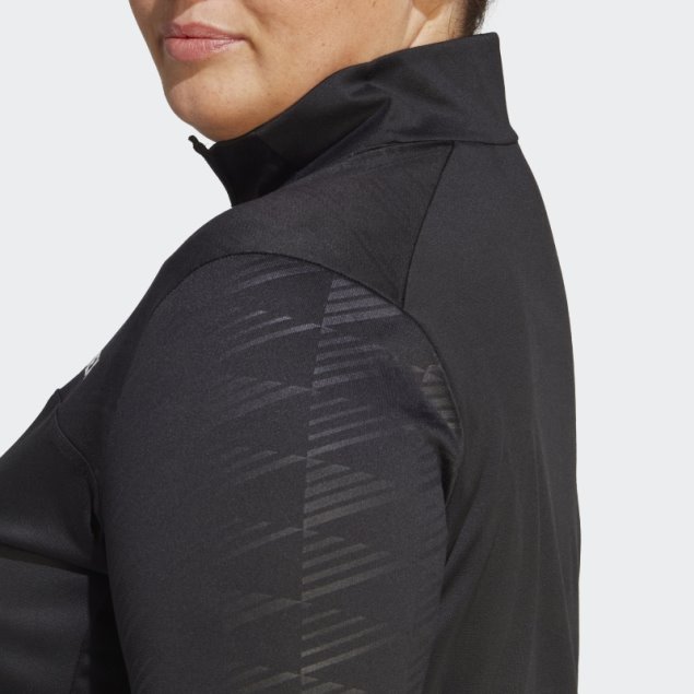 Camiseta De Manga Larga Adidas Terrex Multi Con Media Cremallera (talla Grande) Negra