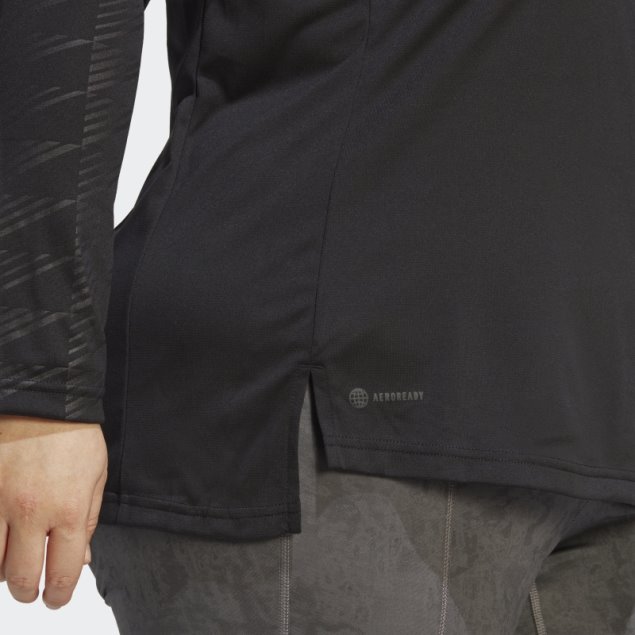 Camiseta De Manga Larga Adidas Terrex Multi Con Media Cremallera (talla Grande) Negra