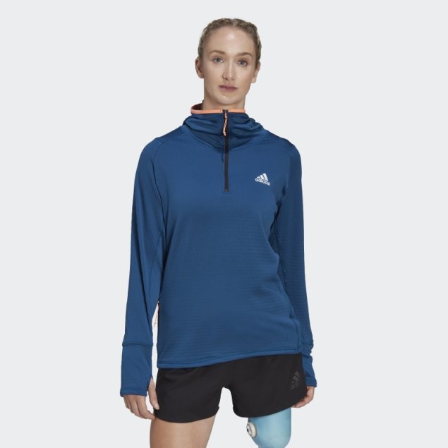 Adidas X-city Fleece Running Sudadera Con Capucha De Manga Larga Marino