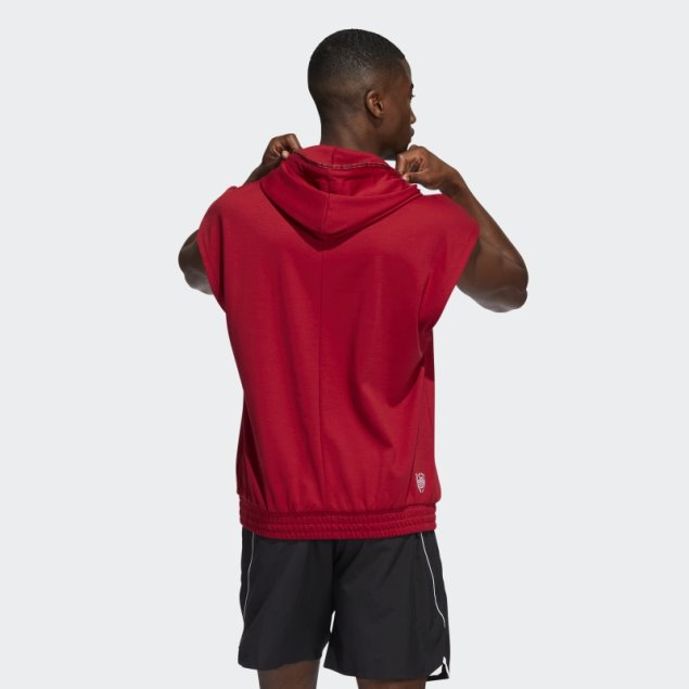 Donovan Mitchell Sudadera Con Capucha Manga Corta Adidas Victoria Rojo