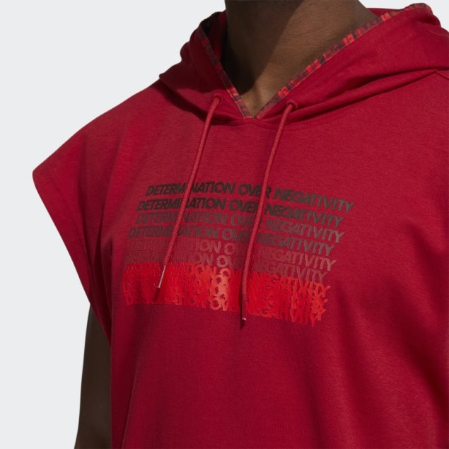 Donovan Mitchell Sudadera Con Capucha Manga Corta Adidas Victoria Rojo