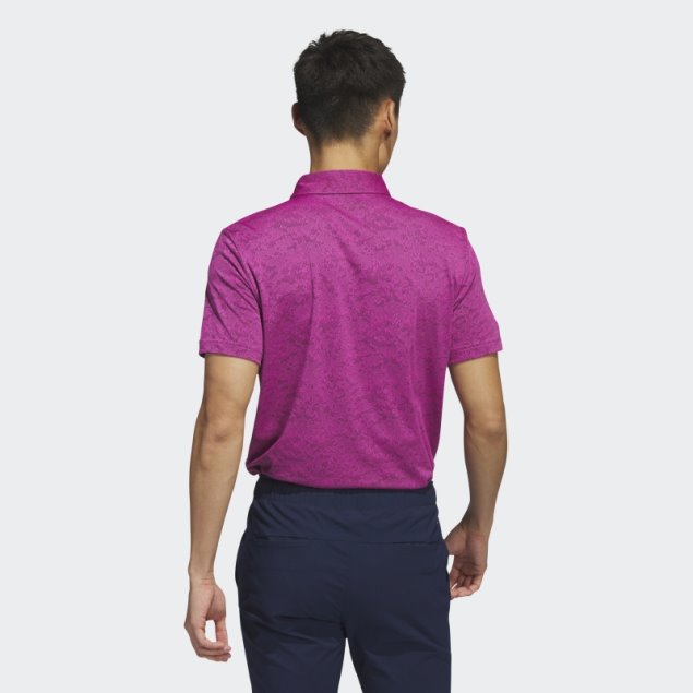 Adidas Polo Fucsia De Golf Texturizado En Jacquard