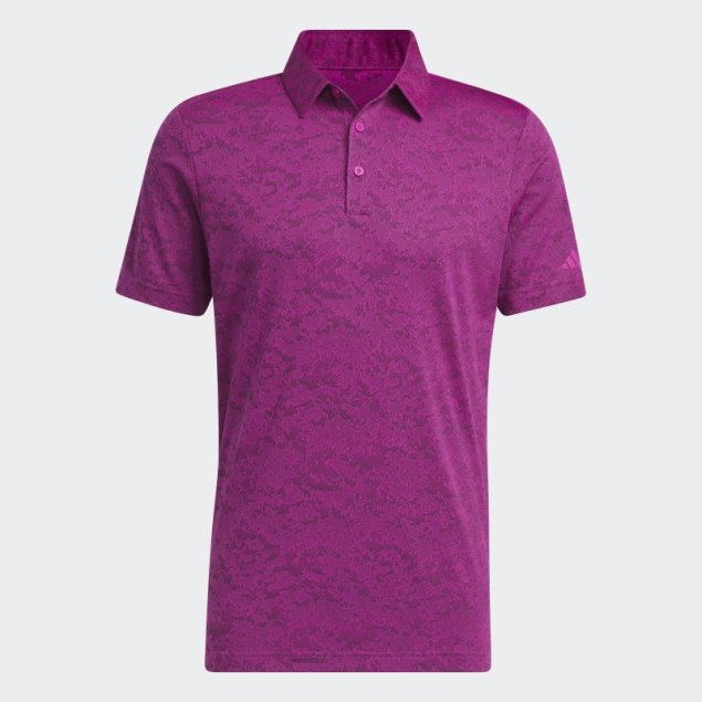Adidas Polo Fucsia De Golf Texturizado En Jacquard