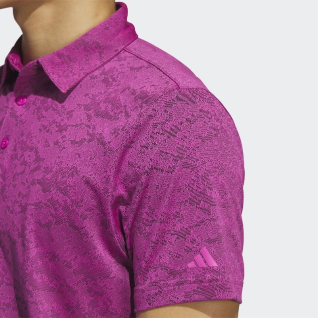 Adidas Polo Fucsia De Golf Texturizado En Jacquard