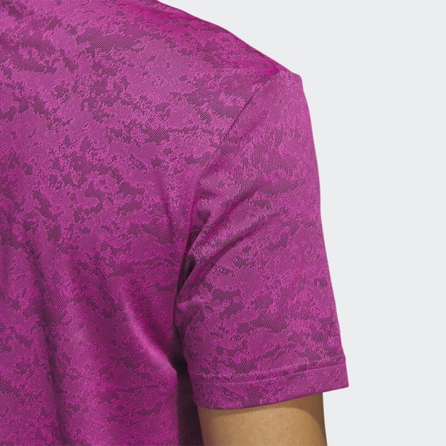 Adidas Polo Fucsia De Golf Texturizado En Jacquard