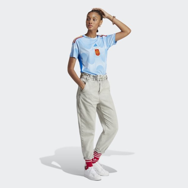 Camiseta Adidas España 22 Equipación Azul Brillo