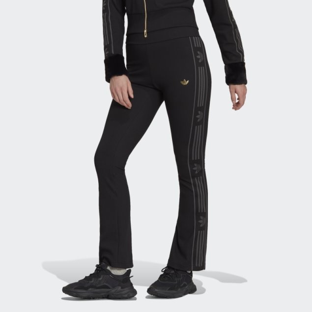 Negro Adidas Ski Chic Flared Rib Leggins Caliente