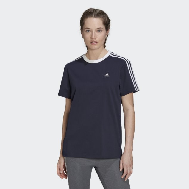 Camiseta Adidas Essentials 3 Rayas Tinta