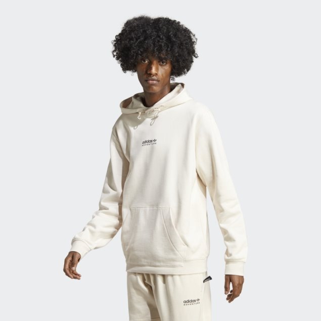 Blanco Adidas Aventura Sudadera Con Capucha De Moda