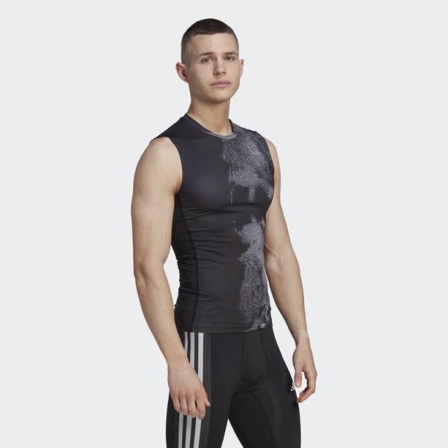 Camiseta De Entrenamiento Sin Mangas Con Estampado Techfit Allover Multicolor De Adidas