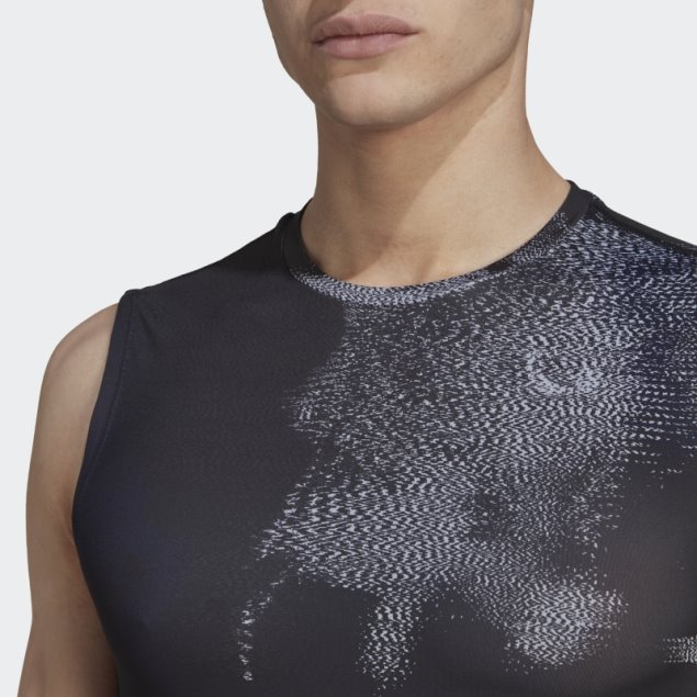 Camiseta De Entrenamiento Sin Mangas Con Estampado Techfit Allover Multicolor De Adidas