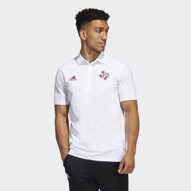 Polo De Entrenador Adidas Aggies Stadium Blanco