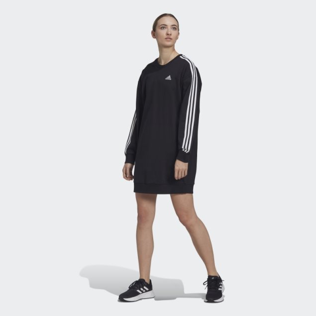Vestido Negro Essentials De 3 Rayas De Adidas