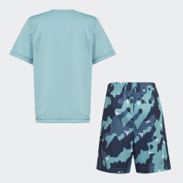 Pantalón Corto Adidas Azul Poly Tee Camo Aop