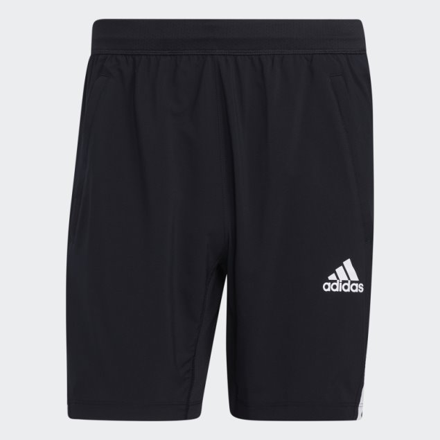 Adidas Aeroready Shorts Negros De 8 Pulgadas Con 3 Rayas