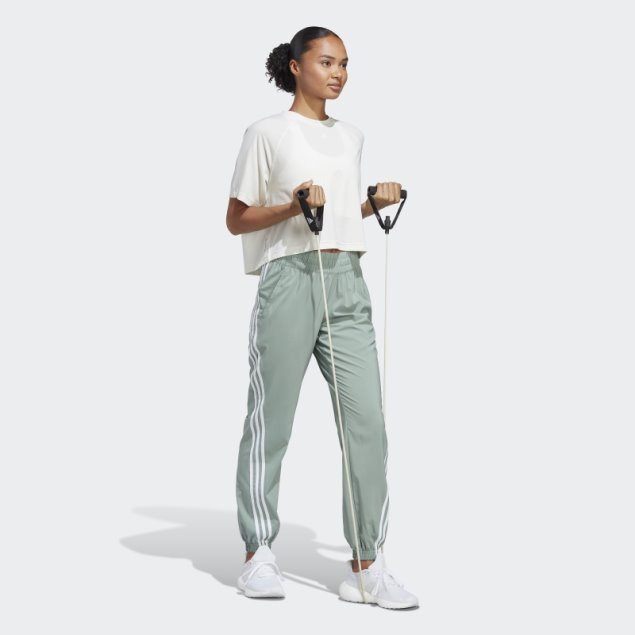 Pantalones Tejidos De 3 Rayas Adidas Trainicons Verde Plateado