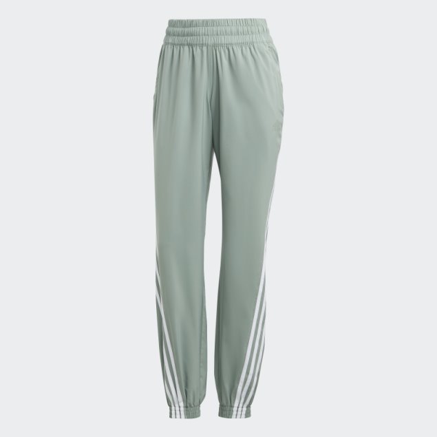 Pantalones Tejidos De 3 Rayas Adidas Trainicons Verde Plateado