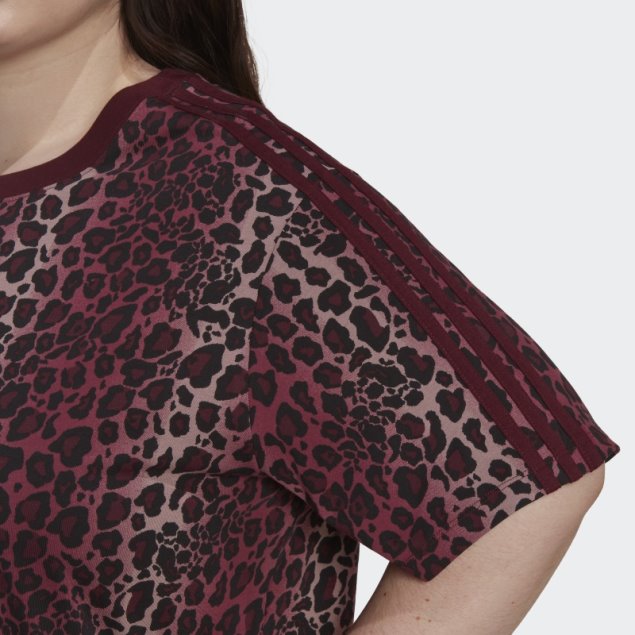 Camiseta Con Estampado Integral (tallas Grandes) Adidas Granate