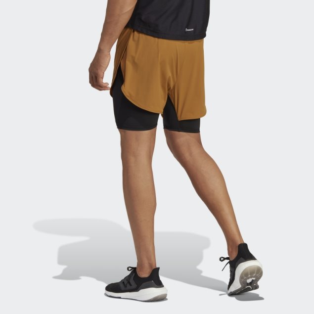 Adidas Heat.rdy Hiit 2-in-1 Shorts De Entrenamiento Bronce