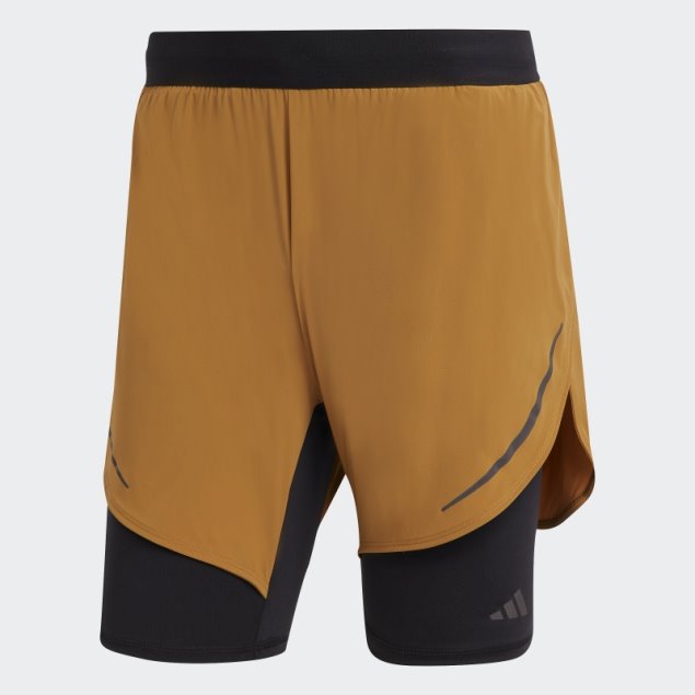 Adidas Heat.rdy Hiit 2-in-1 Shorts De Entrenamiento Bronce