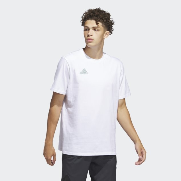 Camiseta Blanca Con Gráfico De Baloncesto De Adidas Worldwide Hoops City