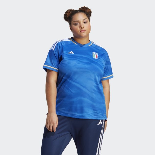 Camiseta De Local De La Selección Femenina De Italia 23 (talla Grande) Adidas Azul