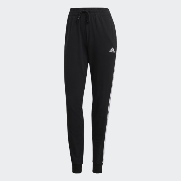 Pantalón Adidas Essentials Single Jersey 3 Bandas Negro