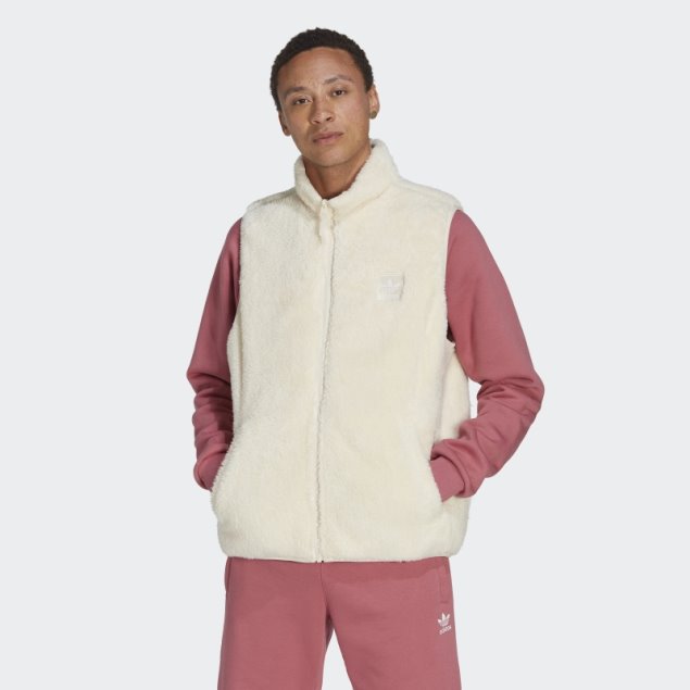 Adidas Chaleco Reversible Blanco Essentials+ Fluffy Polar