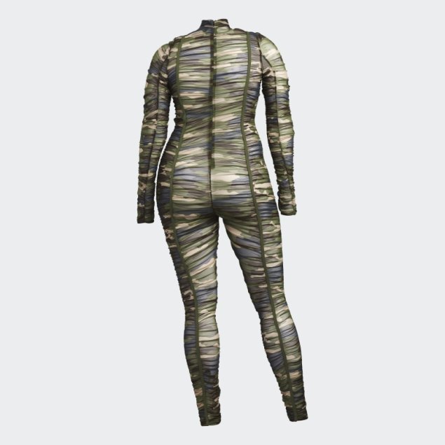Catsuit Fruncido De Camuflaje AOP De Adidas (talla Grande)