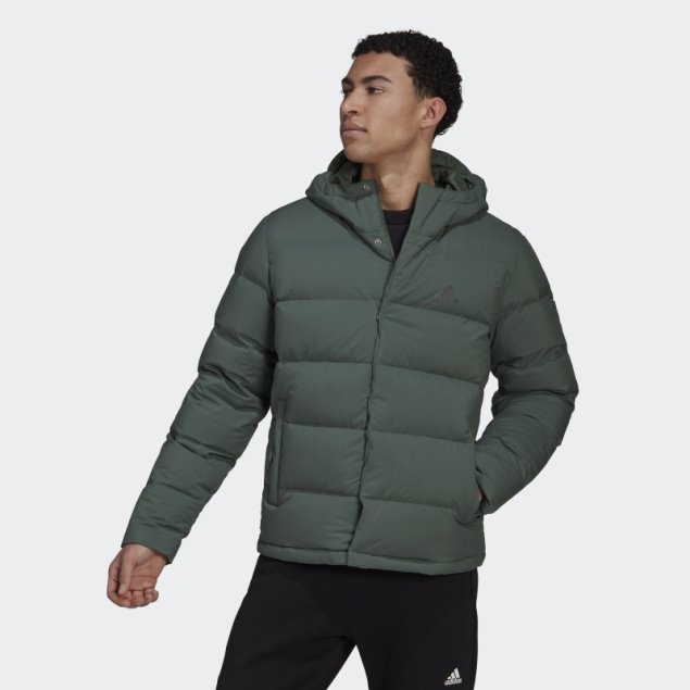 Chaqueta De Plumón Con Capucha Verde óxido Heliónico De Adidas