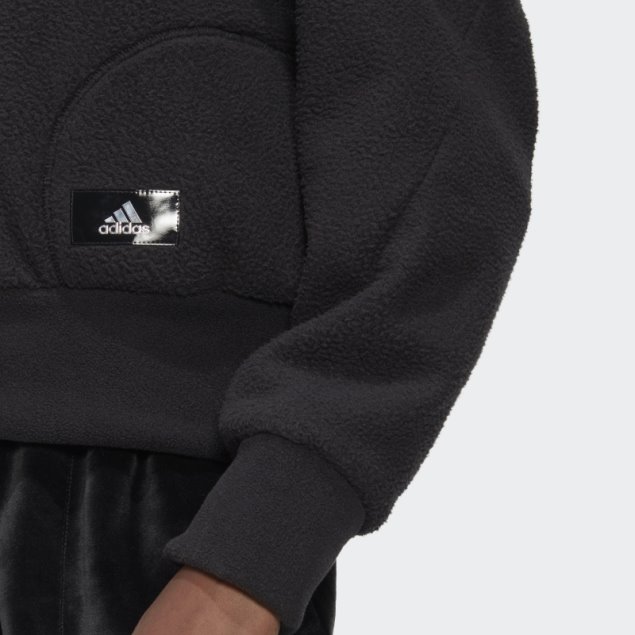 Chamarra Sherpa Holidayz Adidas Negra