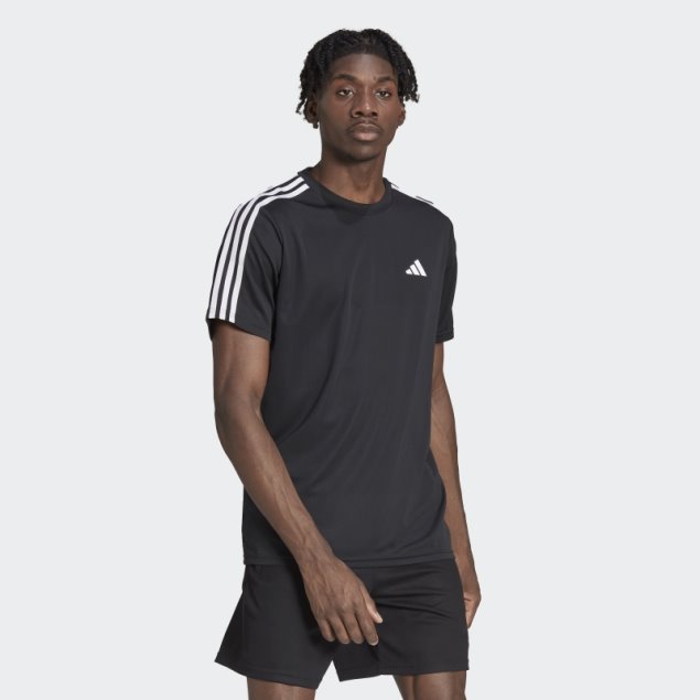 Camiseta De Entrenamiento Con 3 Rayas Train Essentials Negra Adidas