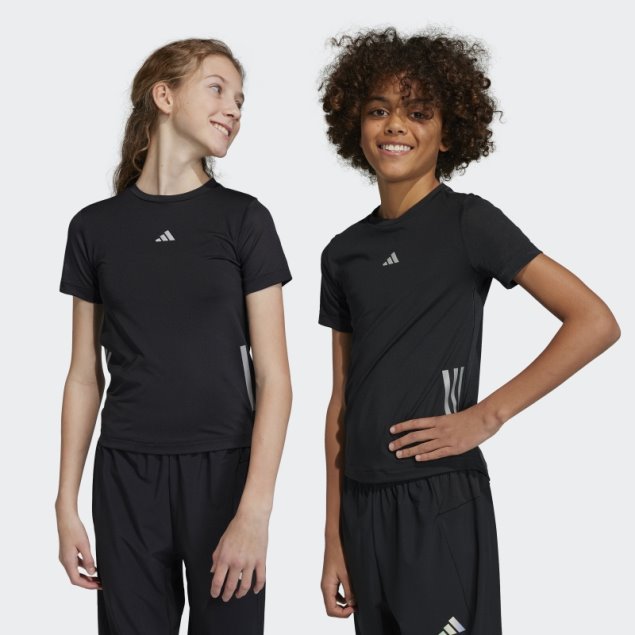 Camiseta Negra Aeroready 3 Rayas Adidas
