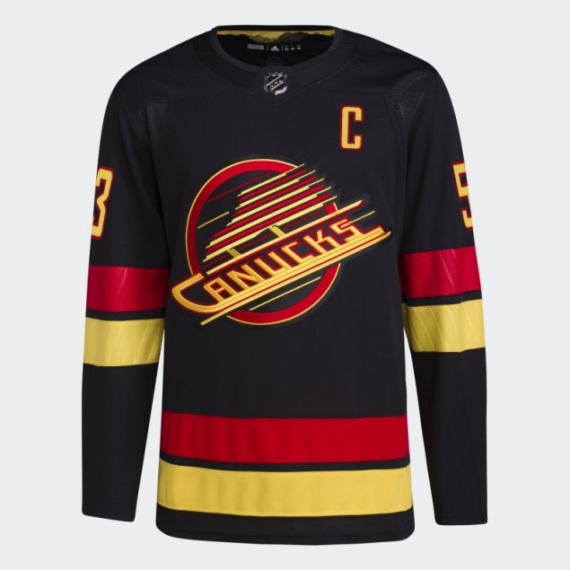 Canucks Horvat Tercera Auténtica Camiseta Adidas Negro