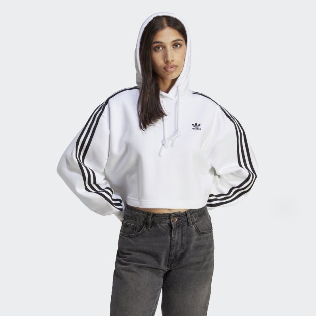 Adicolor Classics Crop Sudadera Con Capucha Adidas Blanco