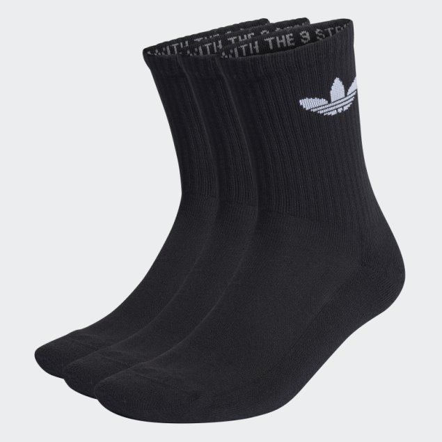 Calcetines De Corte Medio Con Trébol Acolchado Adidas 3 Pares Blanco