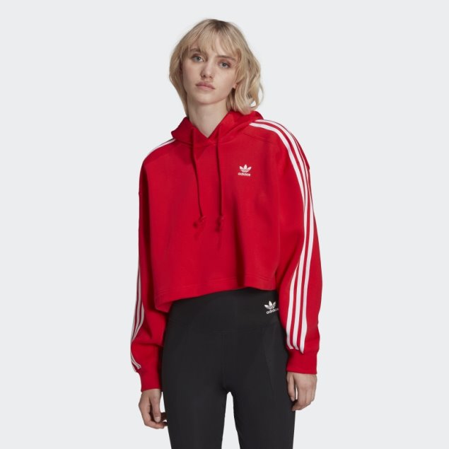 Sudadera Adidas Roja Adicolor Classics Crop