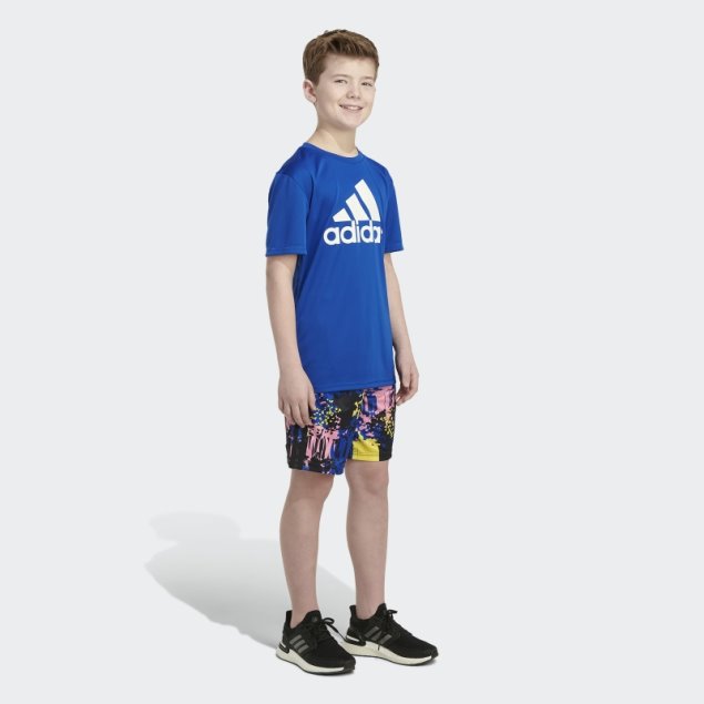 Adidas Shorts Azul Real Con Estampado Back To Nature Allover
