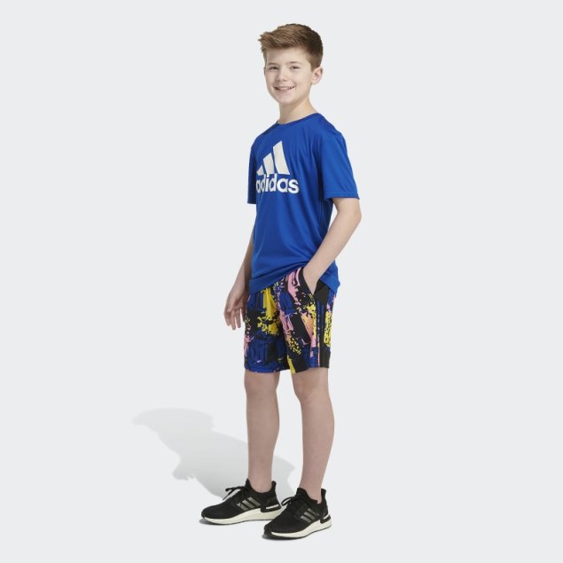 Adidas Shorts Azul Real Con Estampado Back To Nature Allover