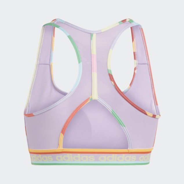 Sujetador De Sujeción Media Adidas X Farm Rio Oro Real