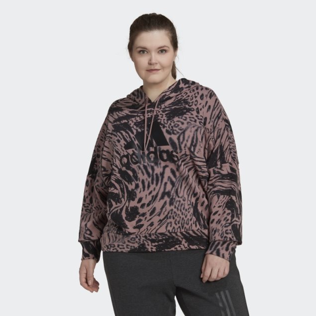 Adidas Sudadera Con Capucha Con Estampado Animal De Iconos De Futuro Púrpura (talla Grande)