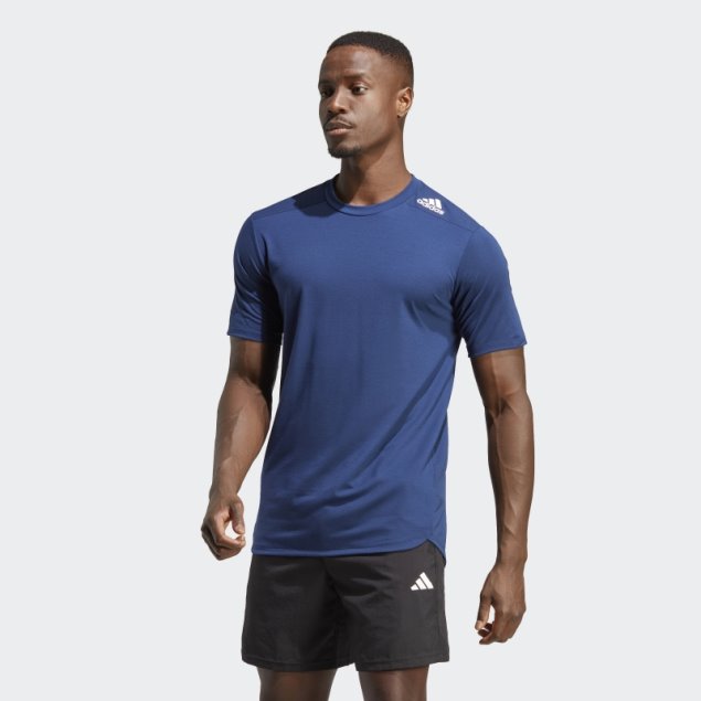 Camiseta Adidas Azul Oscuro Diseñada Para Entrenamiento
