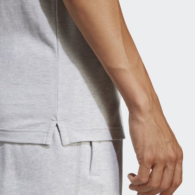 Polo Premium Essentials Gris Claro Jaspeado Adidas