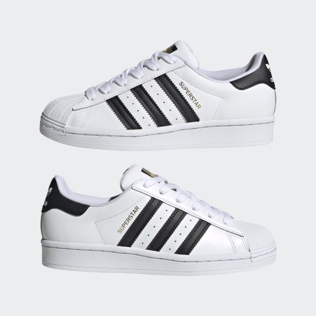 Niños Adidas Superstar Zapatos Negro Caliente