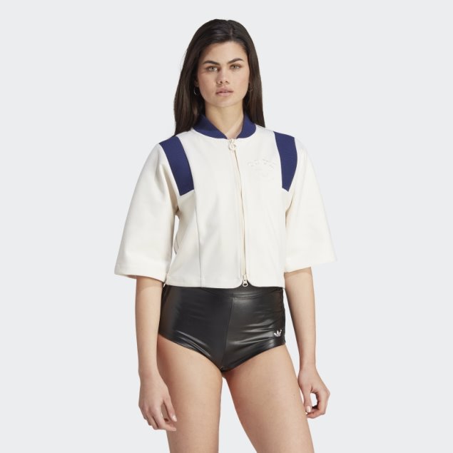 Chaqueta De Chándal Corta Versión Azul Blanco Adidas