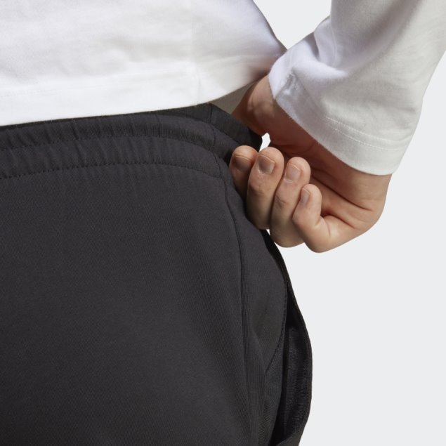 Pantalones Adidas Essentials De Punto Liso Con Puños Cónicos En Negro