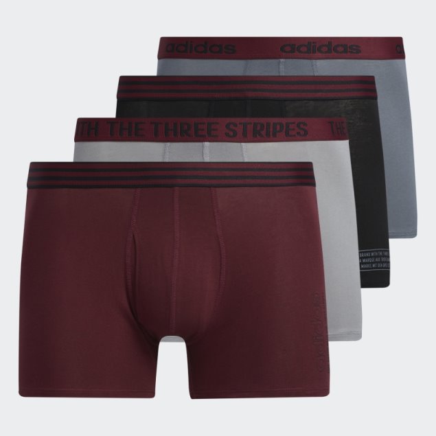 Adidas Core Cotton Trunk Calzoncillos 4 Pares Burdeos